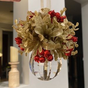 Kissing Krystal Acrylic Christmas Mistletoe Ornament.